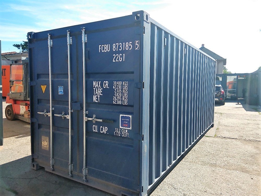 Lodní kontejner 20´ po první cestě modrý - RAL 5013