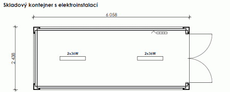 Skladový kontejner 20´ s elektroinstalací