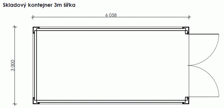 Skladový kontejner – 3 m šířka Skladový kontejner – 3 m šířka