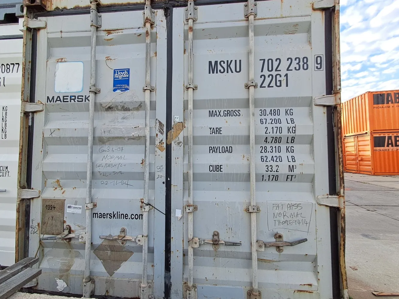 Použitý 20´ lodní kontejner č.1994