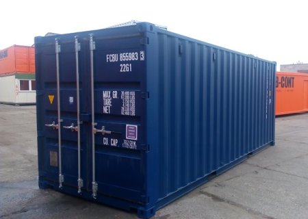 Lodní kontejner 20´ po první cestě, modrá RAL 5010 